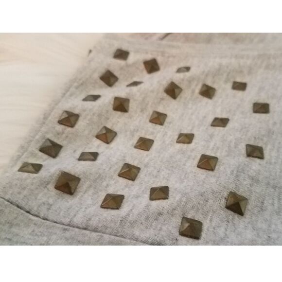 NWOT|Grey Studded Crop Top, SMALL - Picture 4 of 6